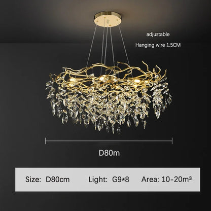 Decorbites™ Goldener Ast-Deckenkronleuchter aus Kristall – Luxuriöse Innenbeleuchtung