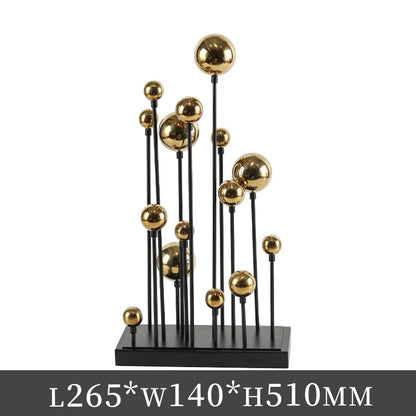 DecorBites™ Geometric Golden Ball Ornaments - Abstract Metal Decorations