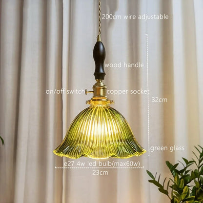 Decorbites™ Japanischer Stil Grüne Glas LED Hängelampe für die Wohnraumausstattung