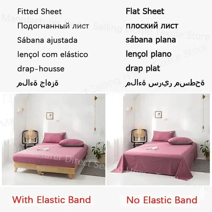 Decorbites™ Baumwoll-Bettwäsche-Set für Queensize-Bett: Bettbezug, Laken, Steppdeckenbezug, Kissenbezüge – Weich & Bequem