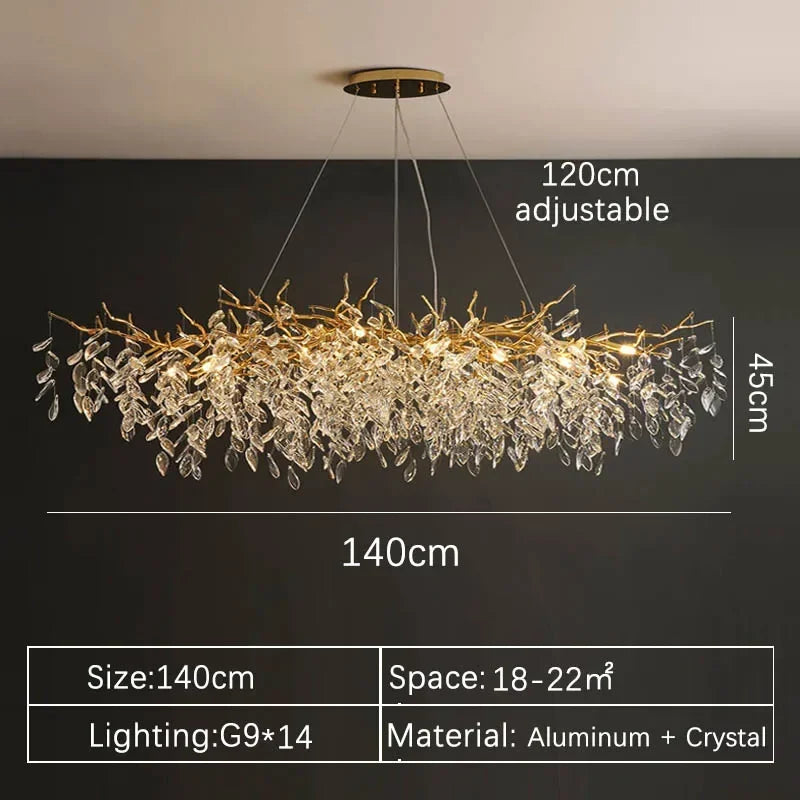 DecorBites™ Crystal Pendant Chandelier LED Lighting for Luxury Modern Interior Decoration