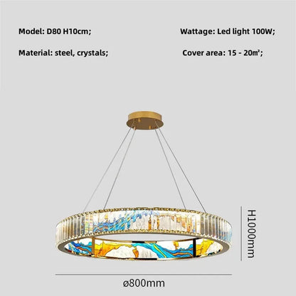 Decorbites™ Circle Stahl LED Pendelleuchter, Moderne dimmbare Beleuchtung für Wohnzimmer und Heimdekoration