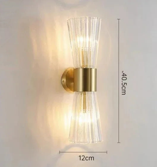 Gold Shimmering Crystal Wall Sconce For Bedroom