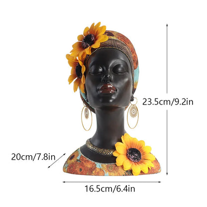 Decorbites™ Afrikanische Exotische Schwarze Mutter- und Kind-Harzstatuen Retro-Figuren für die Heimdekoration