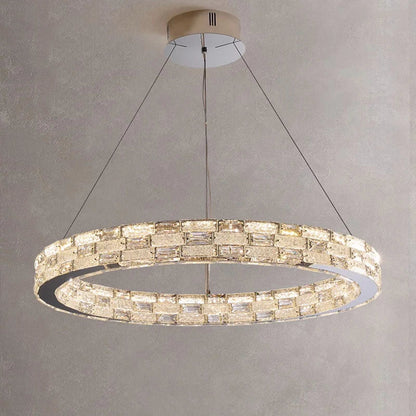 Decorbites™ Golden Crystal Ring Kronleuchter: Luxuriöse Glanz-Deckenbeleuchtung für modernes Wohnzimmer
