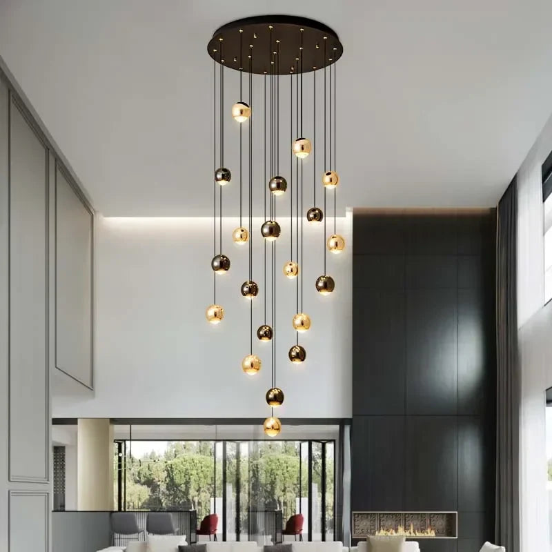 Gold Ball Crystal Chandelier