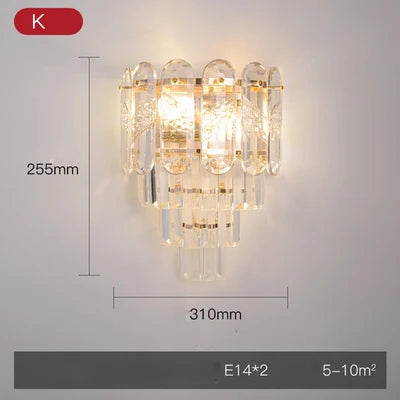 DecorBites™ Crystal Gold Stainless Steel LED Dimmable Wall Sconce