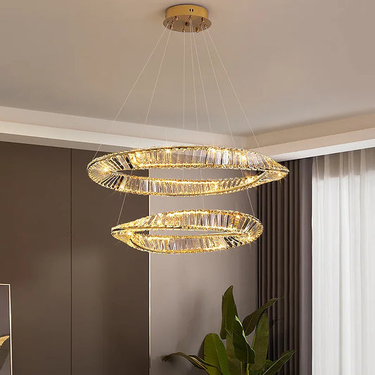Decorbites™ Kristall-LED-Kronleuchter: Elegante unregelmäßige Ring-Hängeleuchte für moderne Heimdekoration