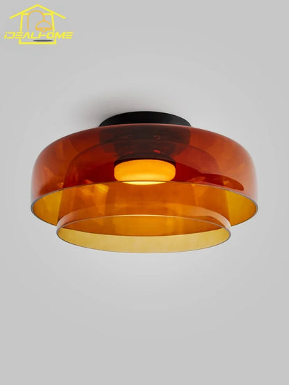Decorbites™ Glas-LED-Deckenleuchte in Bernstein/Grau/Grün – Moderne Innenbeleuchtung für verschiedene Räume