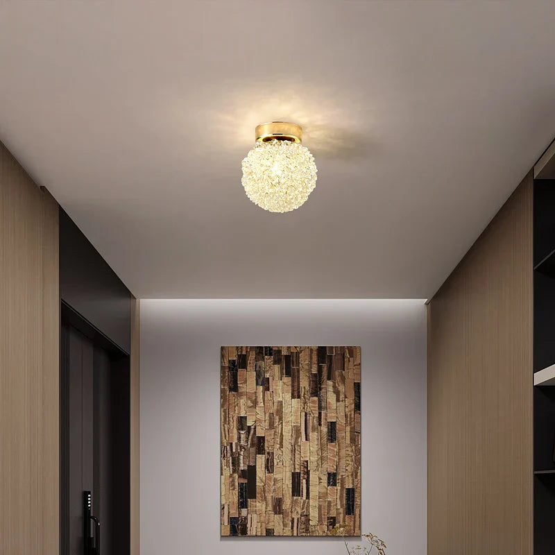 DecorBites™ Crystal Gold Ceiling Light for Bedroom Dining Room G9 Bulb