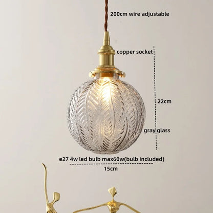Decorbites™ Glas-Kupfer-LED-Hängeleuchte: Nordische Pendelleuchte, Wohnzimmer Schlafzimmer Couch-Tisch-Schalter