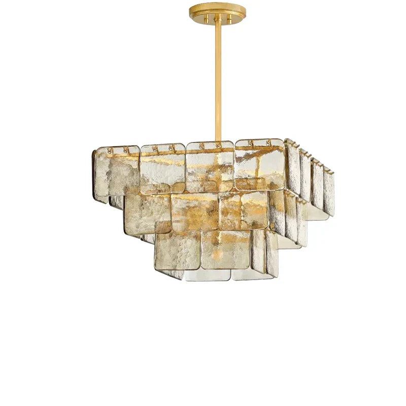 Decorbites™ Gold-Glas-Lüster Luxe-Wohnzimmer-Beleuchtung Luxuriöse Hängelampe