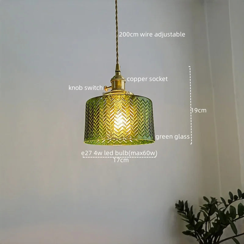 Decorbites™ Grünes Glasanhängerleuchte Kronleuchter – Nordische LED-Hängeleuchte für die Heimdekoration