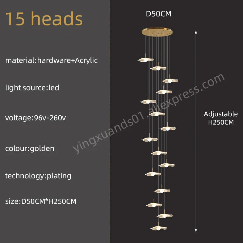 Gold Acrylic LED Pendant Lamp