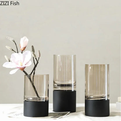 Decorbites™ Goldenes Glasvasen Klarer Schreibtisch-Dekor Hydroponische Blumenarrangement Knospen Blumentopf