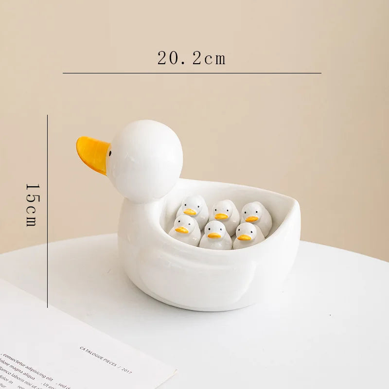 Decorbites™ Entenhaltes-Stäbchenhalter-Tablett Weißer-Hase-Porzellan-Teller Heimdekoration