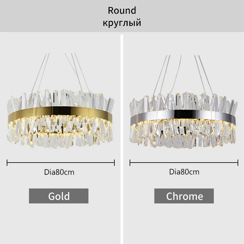 Decorbites™ Kristall-LED-Hängeleuchte Chrom/Gold Luxus-Kronleuchter für Küche und Wohnzimmer.