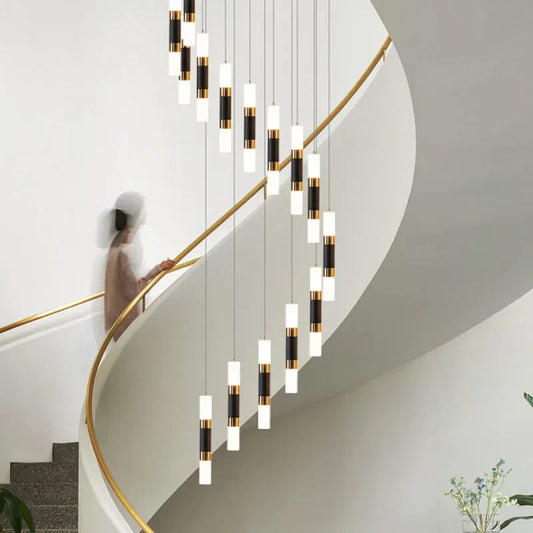 Decorbites™ Kristall-LED-Kronleuchter: Luxuriöse Treppenbeleuchtung für Treppenhaus, minimalistisches Innenhänge