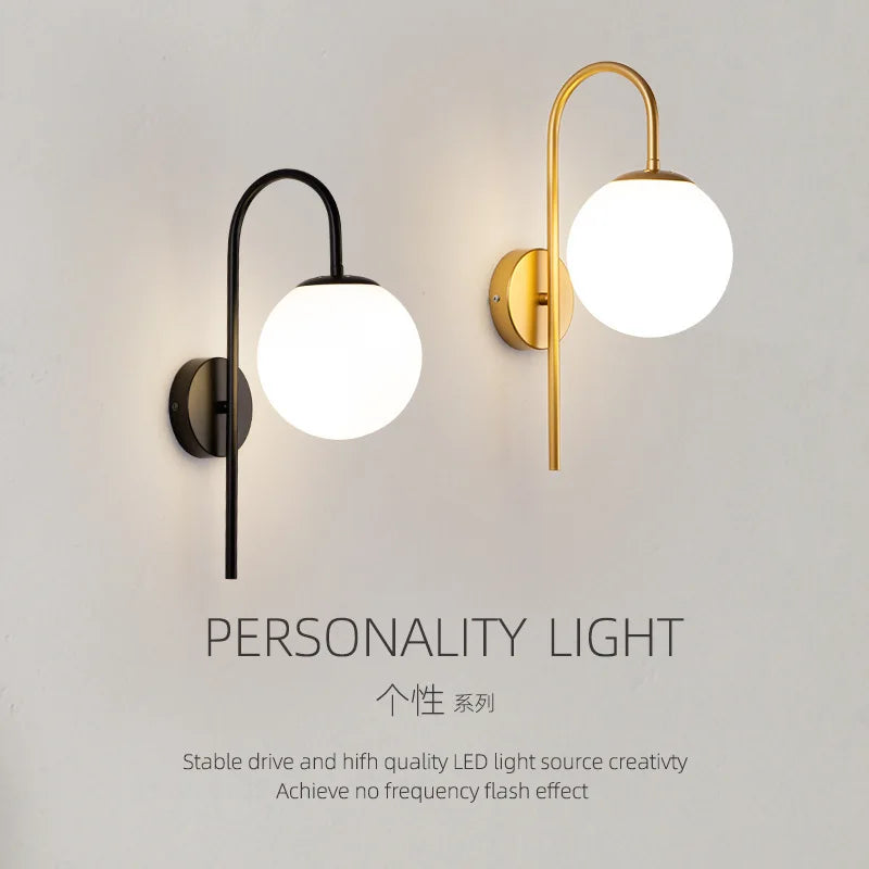 DecorBites™ Glass Ball LED Wall Light for Living Room Bedroom Staircase Corridor