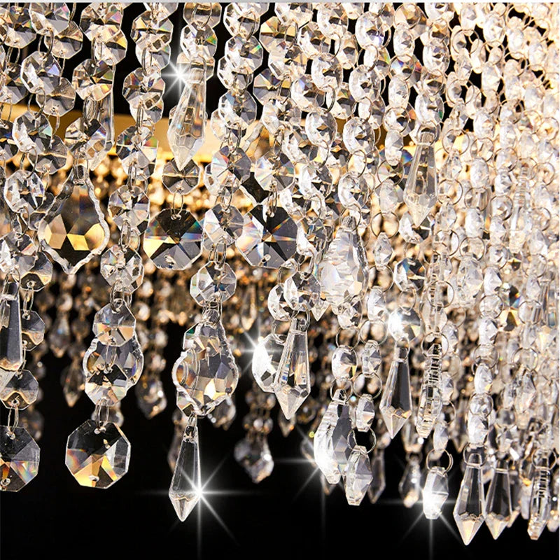 DecorBites™ Crystal Waterfall Chandelier for Foyer Dining Room Hotel Home Decor