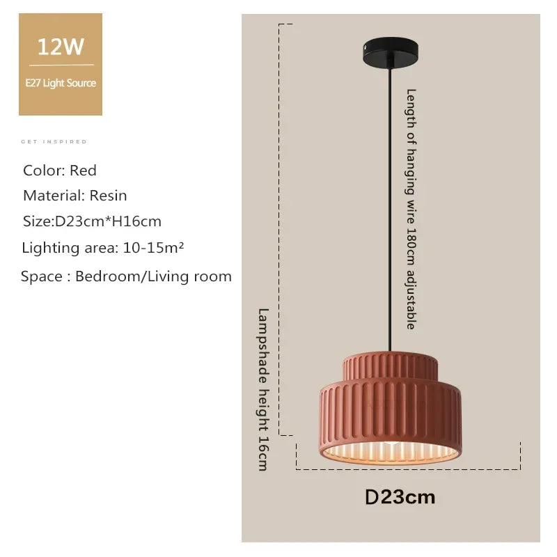 DecorBites™ Cream Resin LED Pendant Light for Home Decor