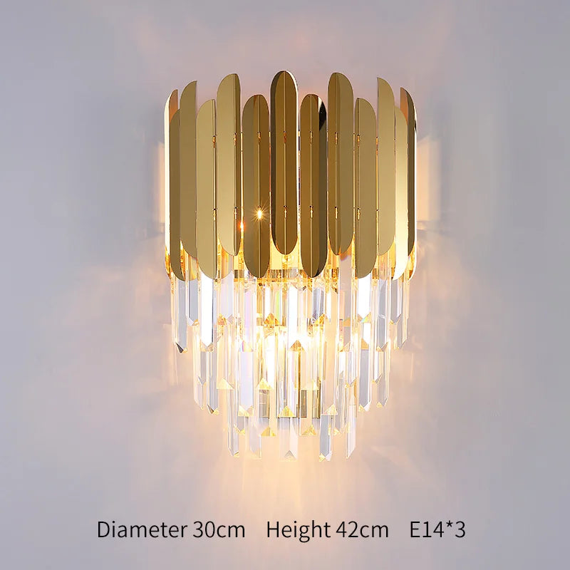 Decorbites™ Kristall-Wandleuchte: Elegante goldene LED-Wandleuchte für Schlafzimmer, Wohnzimmer & Badezimmer