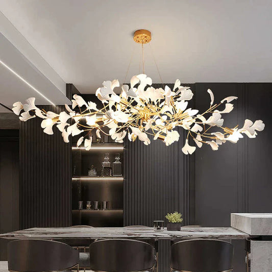 Decorbites™ Gold Asternleuchter Porzellanblätter Anhängerlampen