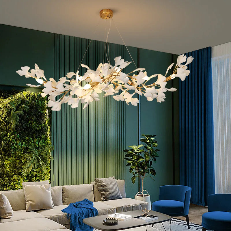 Gold Porcelain Pendant Light