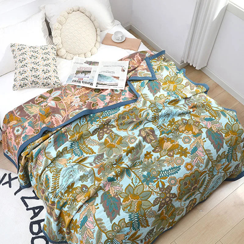 Decorbites™ Japanische Baumwoll-Gaze-Sommerdecke - Luxuriöse weiche Steppdecke und Sofatuch für Erwachsene