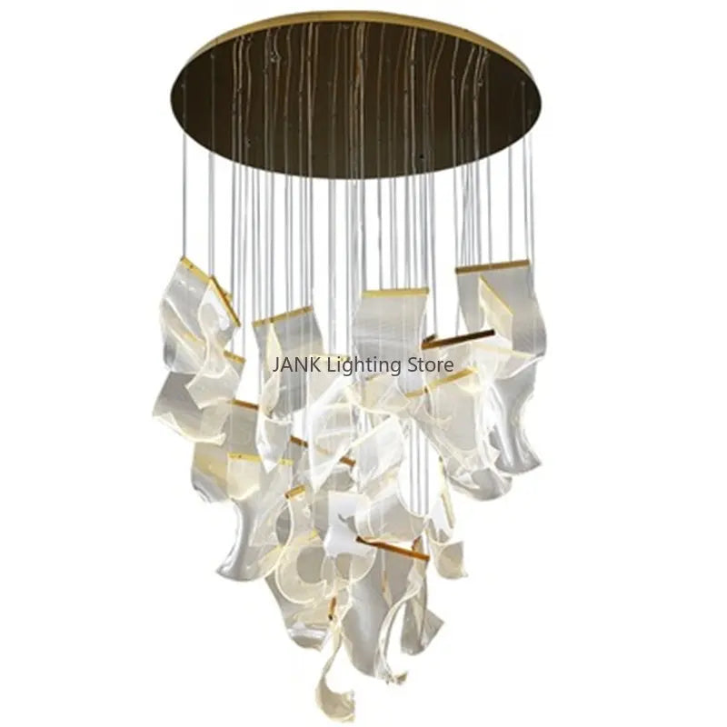 Acrylic Modern Pendant Light 18-Light Round Staircase
