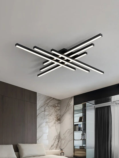 Decorbites™ Schwarze LED-Deckenleuchte Chandelier: Nordisch-minimalistisches Quadrat für Wohnzimmer- und Schlafzimmerbeleuchtung