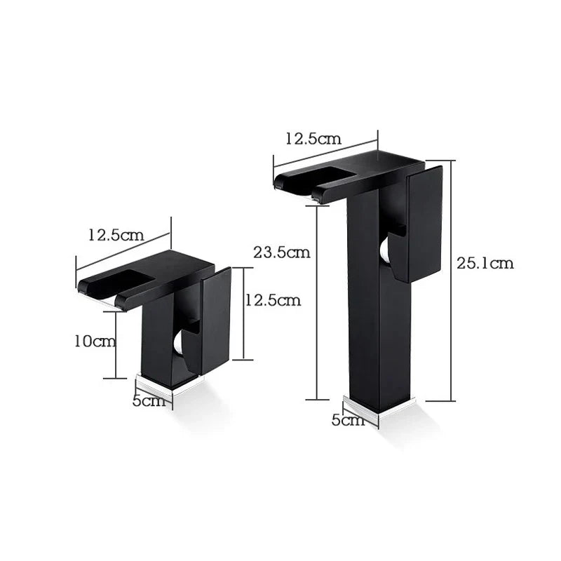 Decorbites™ LED-Wasserfall-Waschtischarmatur Messing Temperaturfarben-Wechsel Mischbatterie