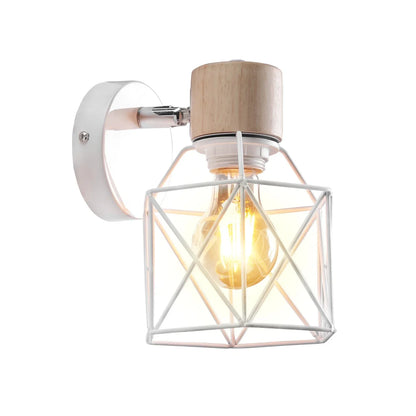 Decorbites™ Industrielle LED Holz Wandlampe E27 Retro Nachttischlampe Vintage Innenbeleuchtung