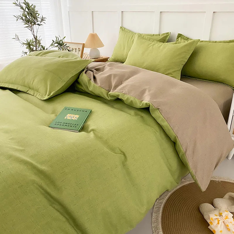 Decorbites™ Geometrisches Blumenmuster-Bettwäsche-Set mit Steppdecke, Bettbezug, Laken und Kissen