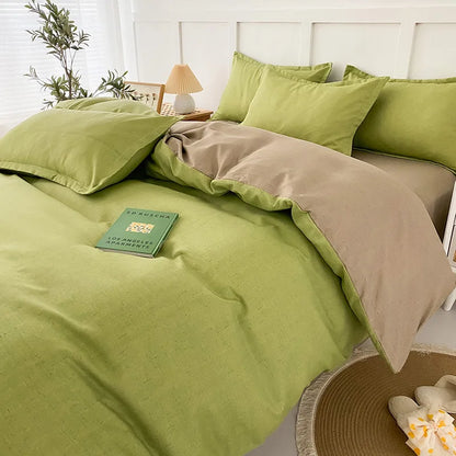 Decorbites™ Geometrisches Blumenmuster-Bettwäsche-Set mit Steppdecke, Bettbezug, Laken und Kissen