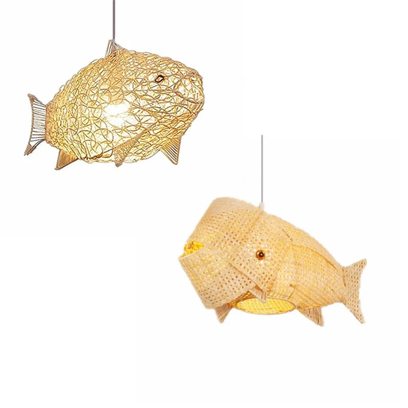 Decorbites™ Bambus-Fisch-Kunst-Anhängerleuchten – Nordische LED-Leuchte für Küche & Wohnzimmer