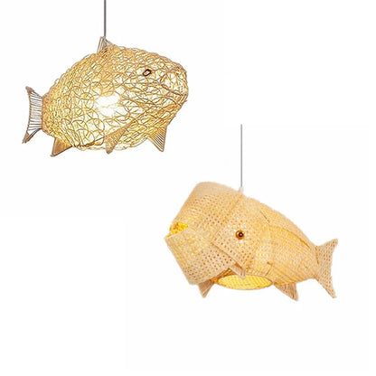 Decorbites™ Bambus-Fisch-Kunst-Anhängerleuchten – Nordische LED-Leuchte für Küche & Wohnzimmer