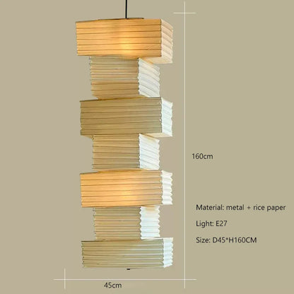 Nordic Wabi-Sabi Rice Paper Pendant Light