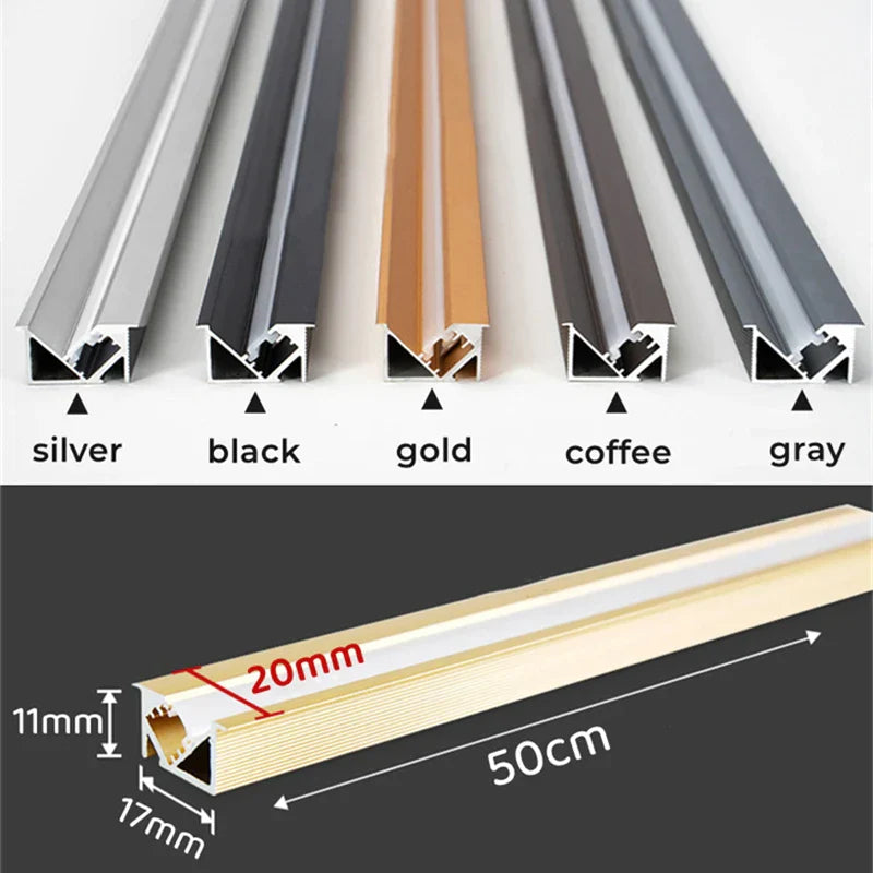 Decorbites™ Unsichtbares LED-Aluminiumprofil mit Milchglasabdeckung für Beleuchtung von Küchenschränken und Regalen