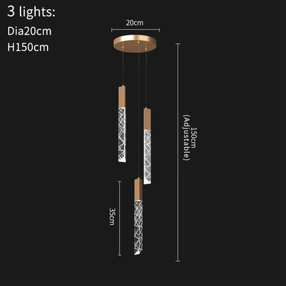 DecorBites™ Crystal LED Chandelier: Stylish Staircase & Living Room Lighting