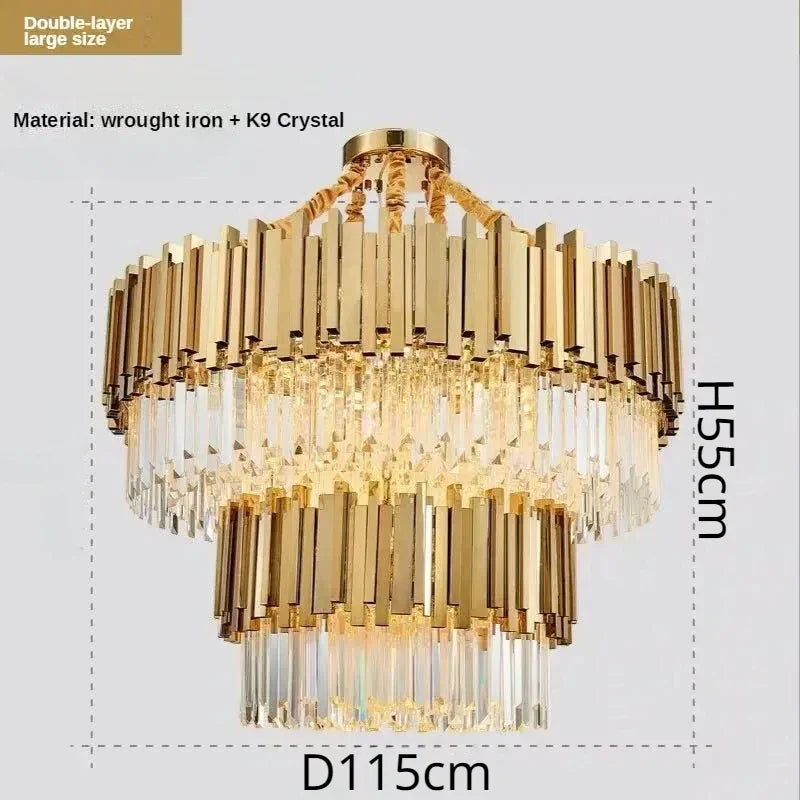 Decorbites™ Kristall-Deckenleuchter: Luxuriöse runde LED-Lampe für das Wohnzimmer, künstlerische Wohnraumausstattung