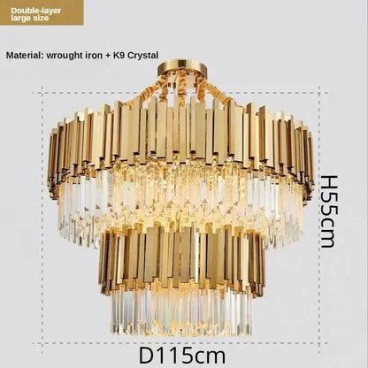 Decorbites™ Kristall-Deckenleuchter: Luxuriöse runde LED-Lampe für das Wohnzimmer, künstlerische Wohnraumausstattung