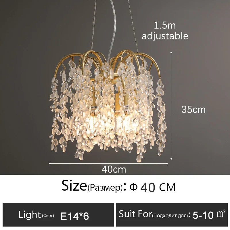 Decorbites™ Kristall-LED-Kronleuchter Golden Luxus-Wohnzimmer-Deckenleuchte
