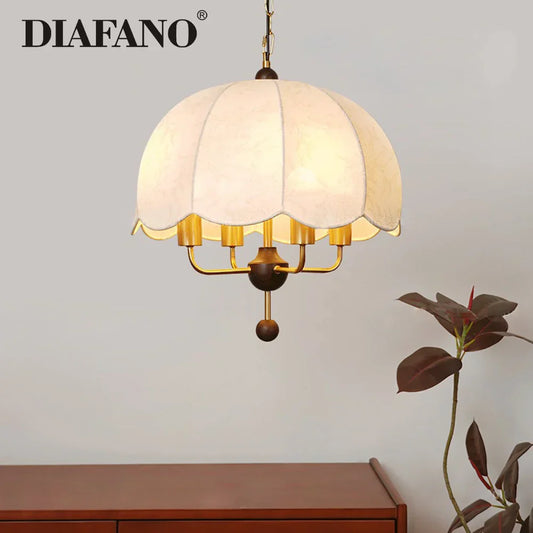 Decorbites™ Koreanisches Stoff-Pendant-Licht für Schlafzimmer, Arbeitszimmer, Hotel – Kronleuchter LED-Lampe