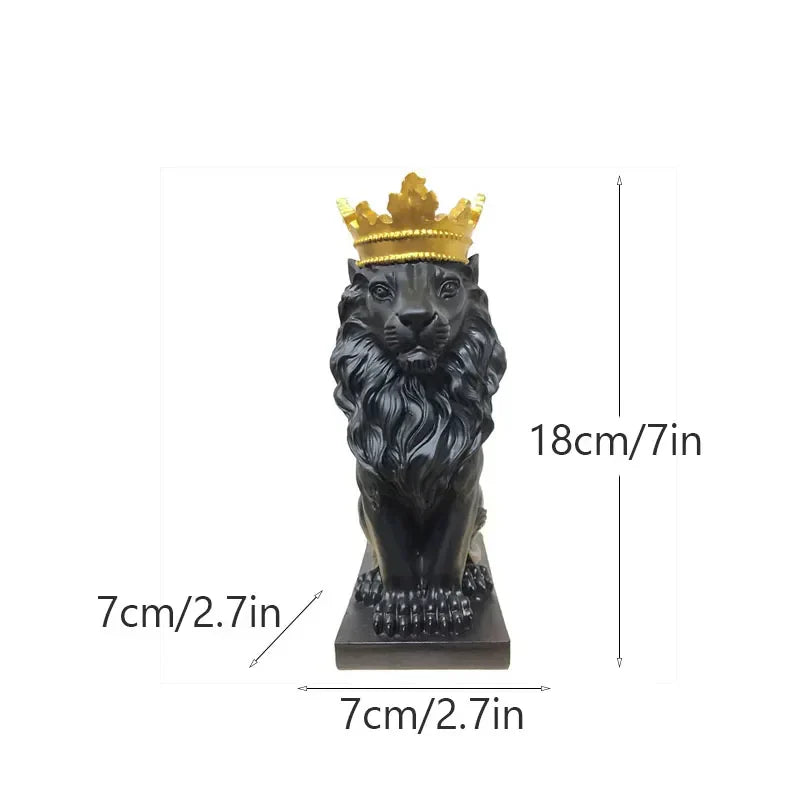 Golden Crown Lion Statue