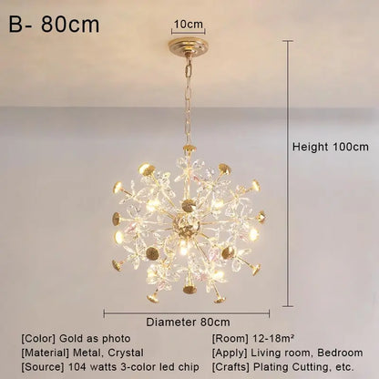 DecorBites™ Crystal LED Ceiling Pendant Chandelier for Home Decoration and Lighting