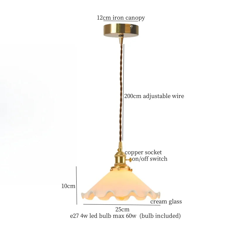 Decorbites™ Cremeglas-LED-Hängeleuchte – Nordisch minimalistisches Messing-Hängeleuchte