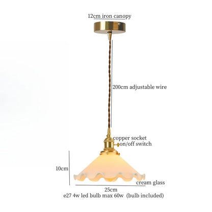 Decorbites™ Cremeglas-LED-Hängeleuchte – Nordisch minimalistisches Messing-Hängeleuchte