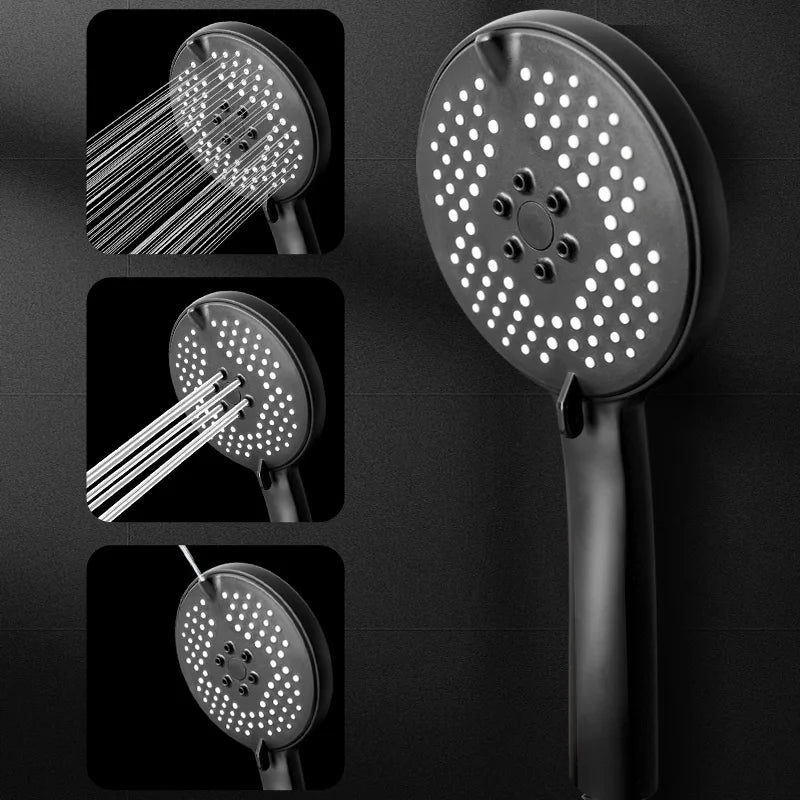 DecorBites™ 3-in-1 Pressure Boost Shower Head with Hose Base - Large Water Yield
