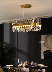Decorbites™ Gold Kristall-Lüster LED-Leuchte für Ess- und Wohnzimmer